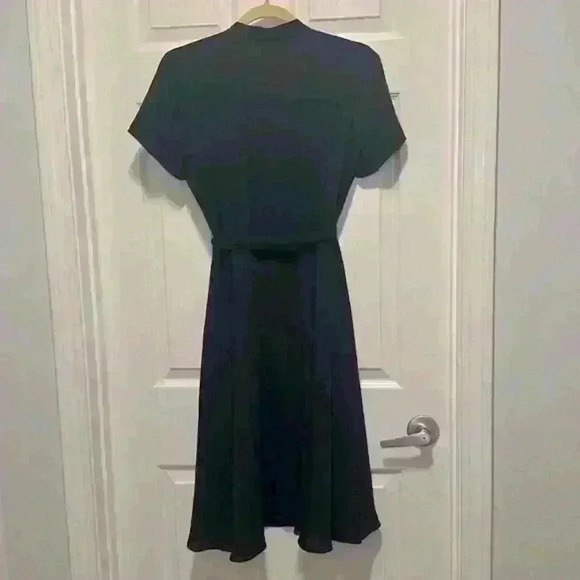 Nanette Lepore Navy Blue Tie Front Pintuck Flutter Sleeve with Slip Women Size 4 - Picture 3 of 11